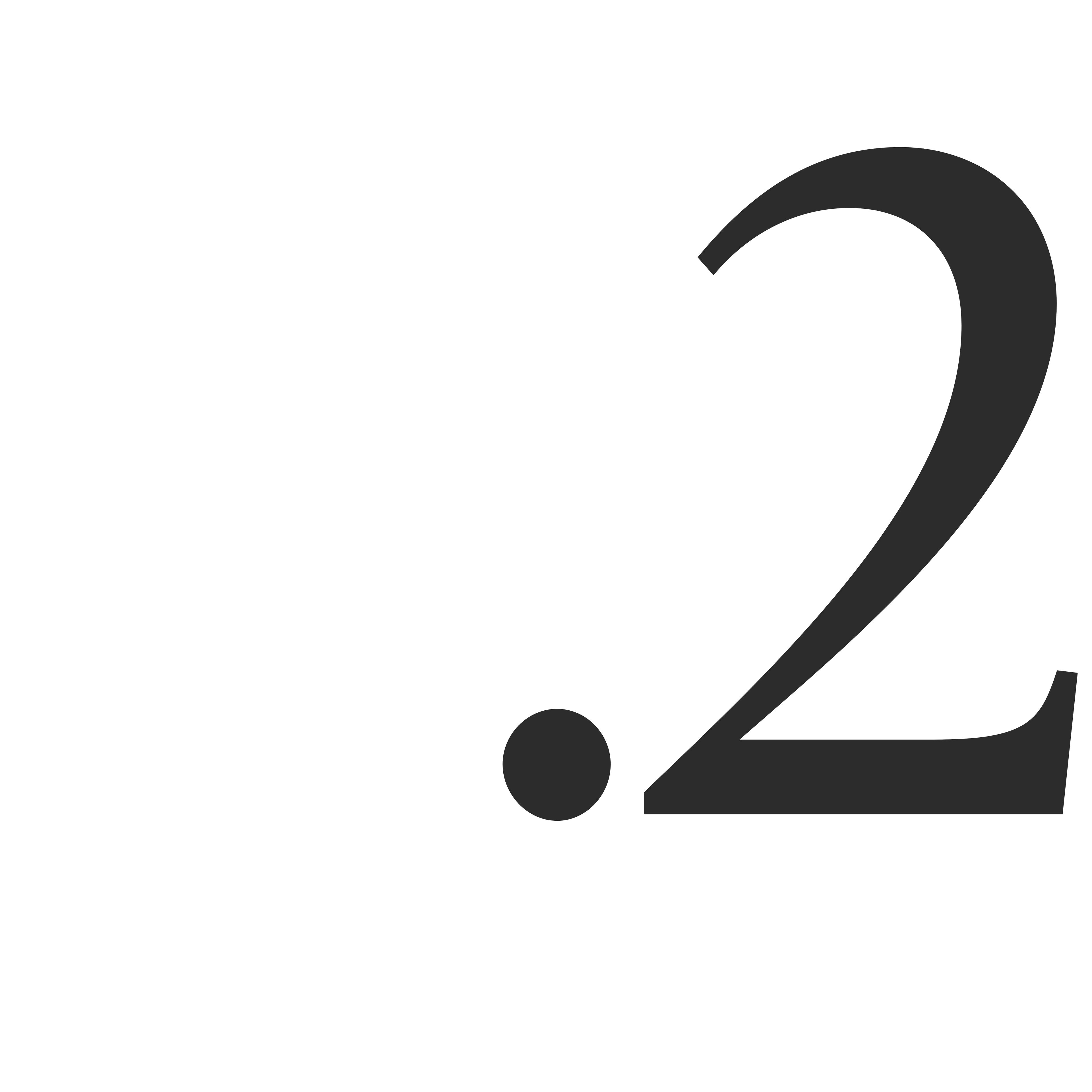 המספר 2 בשחור על רקע לבן